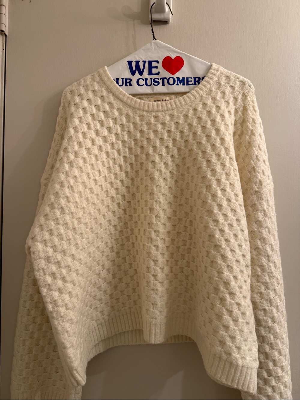 Women's Cream Textured Crewneck Sweater -NWT